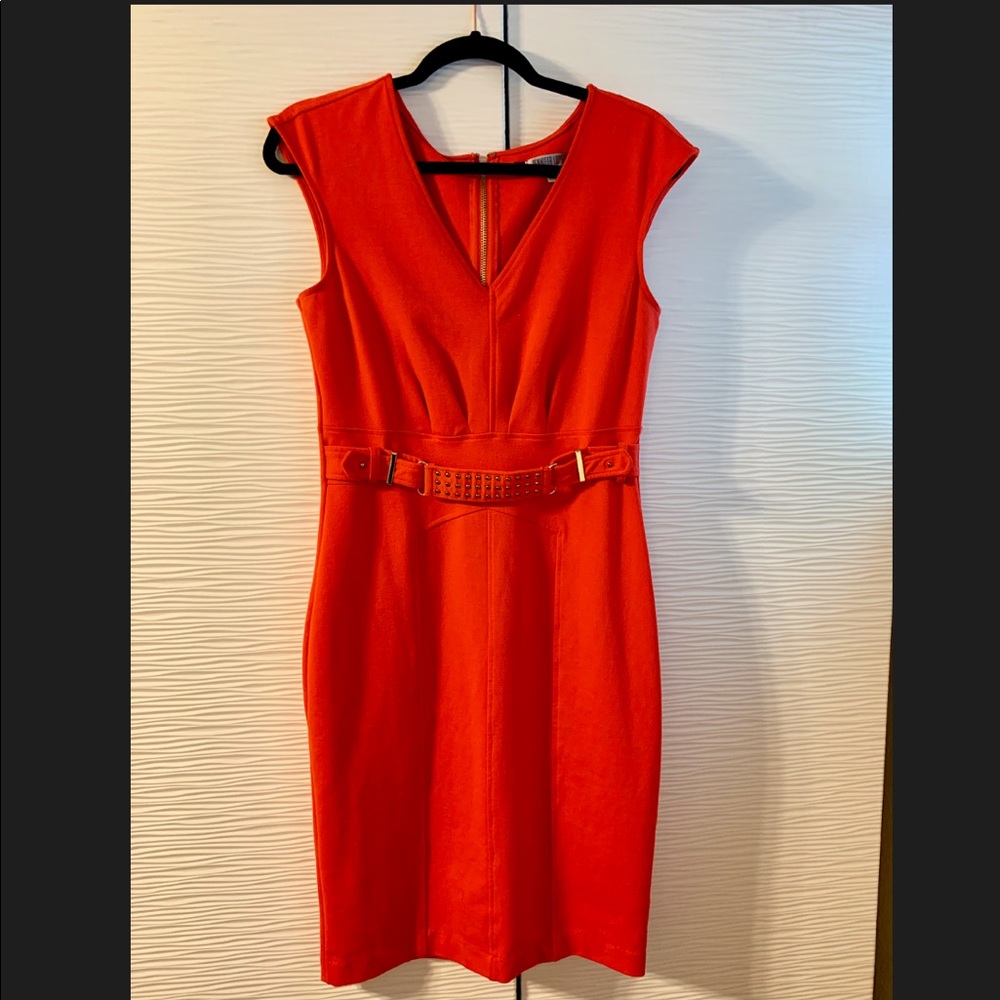 Edgy Red Sheath Dress - EUC